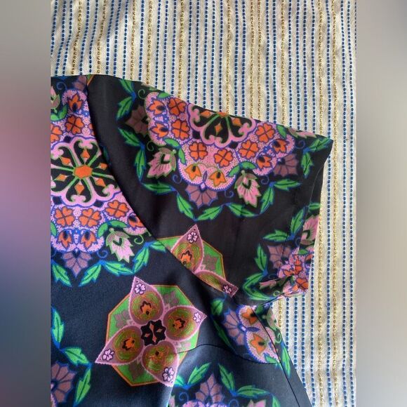 J Crew Mini Dress Multicolor Floral Shift Short Sleeve Size 6 Lined - Picture 7 of 8